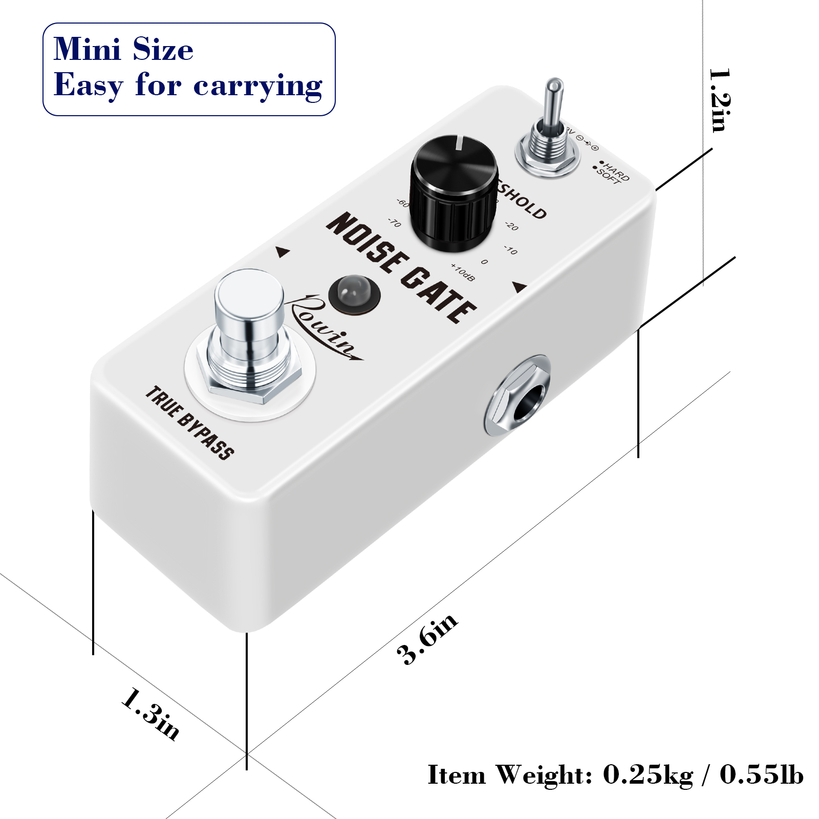 Rowin LEF-319 Noise Gate Killer Pedal Guitar Effects Hard Soft 2 Modes Suppressor For Electric Guitar