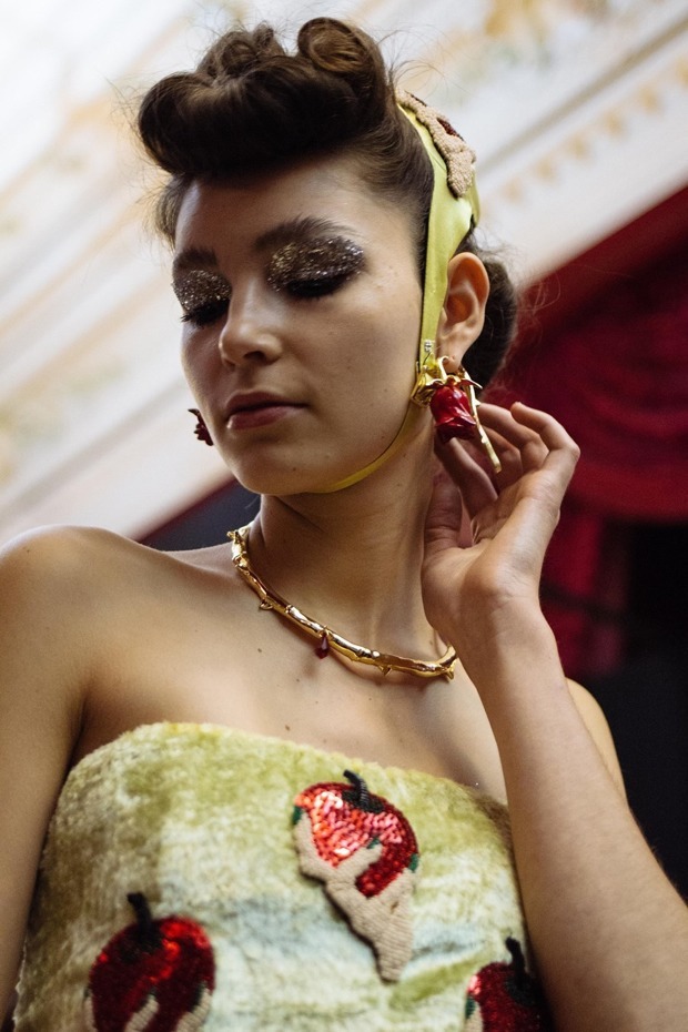 Mimiyagu Trendy Big Red Rose Flower Stud Earring For Women