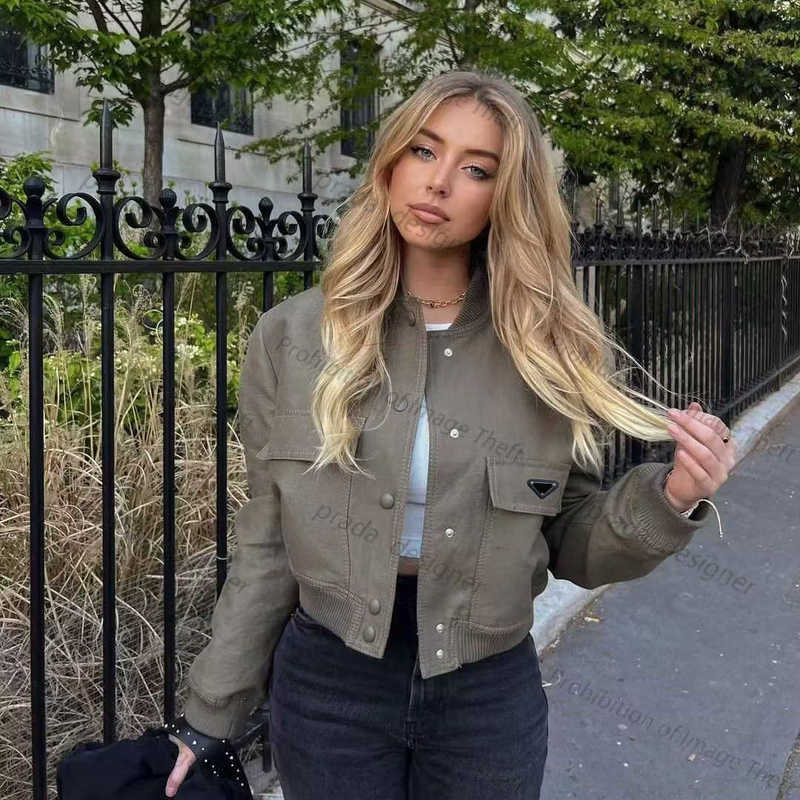 Womens jacket designer autumn and spring jackets stand up collar womens short jackets slim fit large pockets womens jackets casual fashion jackets U5474FJ