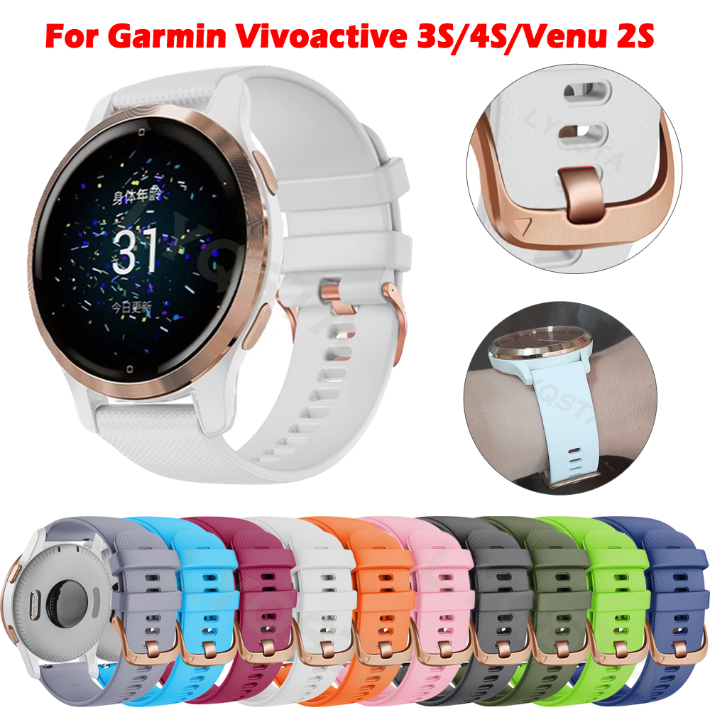 Smart Watch Band For Garmin Vivoactive 3S/4S/Venu 2S Silicone Wristband Replacement Strap Accessories Bracelet Watchband Belt