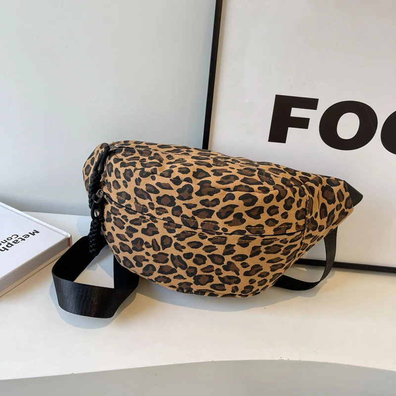 2024 Hot Selling Women's Large Capacity Leopard Pattern Solid Color Zipper Nylon Crossbody Fashion Shoulder Bag H6.29#24 ddmy 98ac