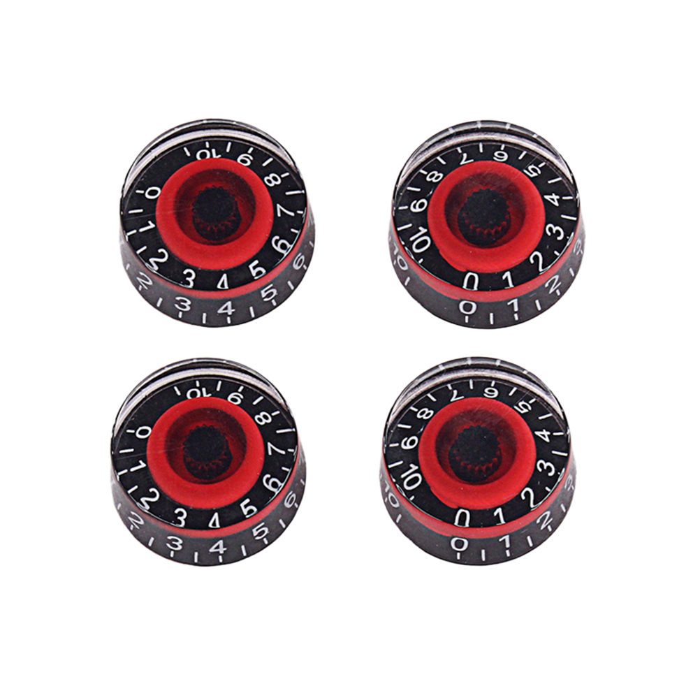 GD17A Guitar Knobs Acrylic Effect Pedal Guitar Control Amplifier Knobs For Electric Guitar Bass Black And Red
