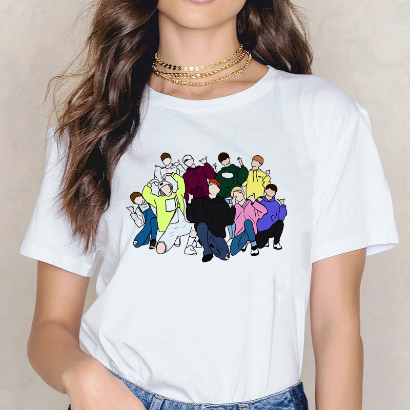 Ropa Mujer 2024 Stray Kids Kpop Tshirt Women Funny T Shirts Harajuku Ulzzang Shirt StrayKids Female T-Shirt Wholesale