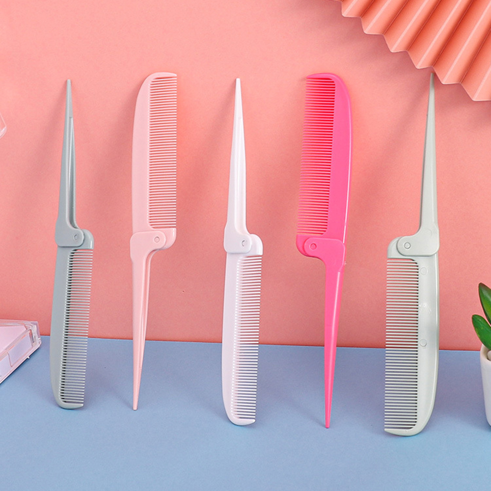 Wholesale Foldable Massage Hair Comb Pointed Tail Comb for Women Hairdressing Styling Tool Anti Static Travel Hair Comb Brush