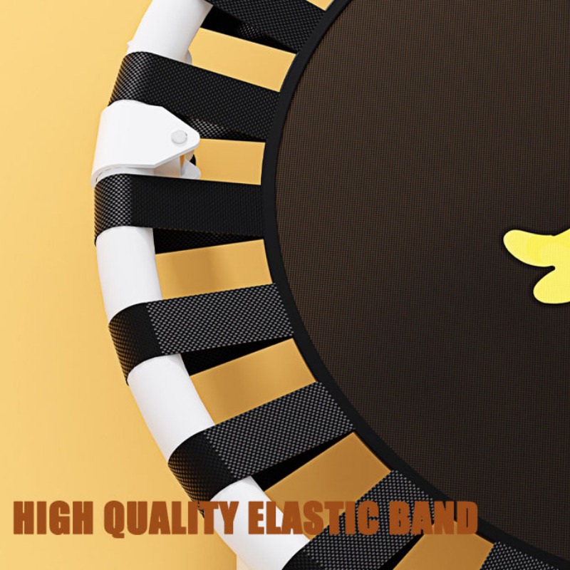 40" Mini Trampoline for Kid Foldable Indoor Garden Toddlers Trampoline with Adjustable Handrail Bearing 300KG Home Gym Rebounder