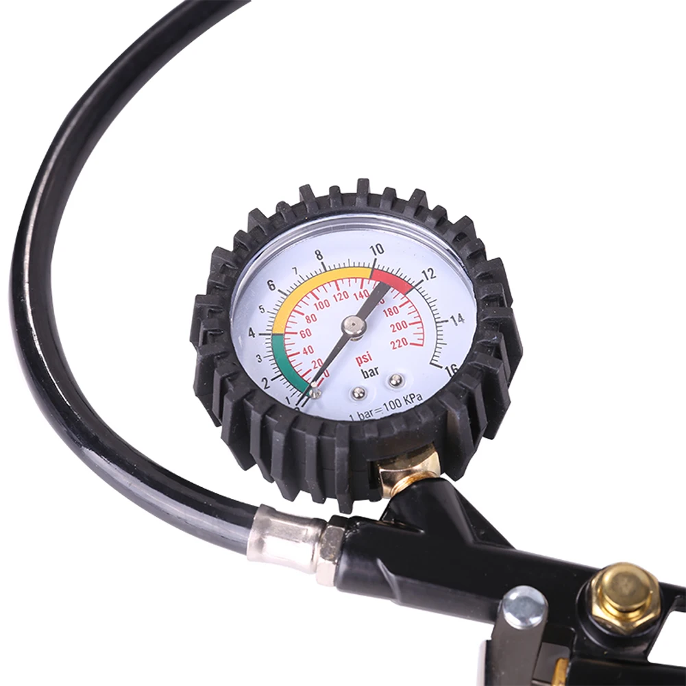 220PSI Digital Tire Pressure Gauge Aluminum Tire Pressure Inflator Gauge Car Tire Inflator Gun Repair Tool for Car Bicycle