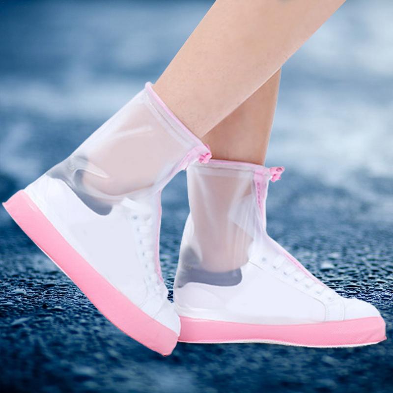 Waterproof Shoe Covers Rain Boots Pads With Zipper Outdoor Rainy Day Sneakers Protector Reusable Foldabl Rain Shoe Protector