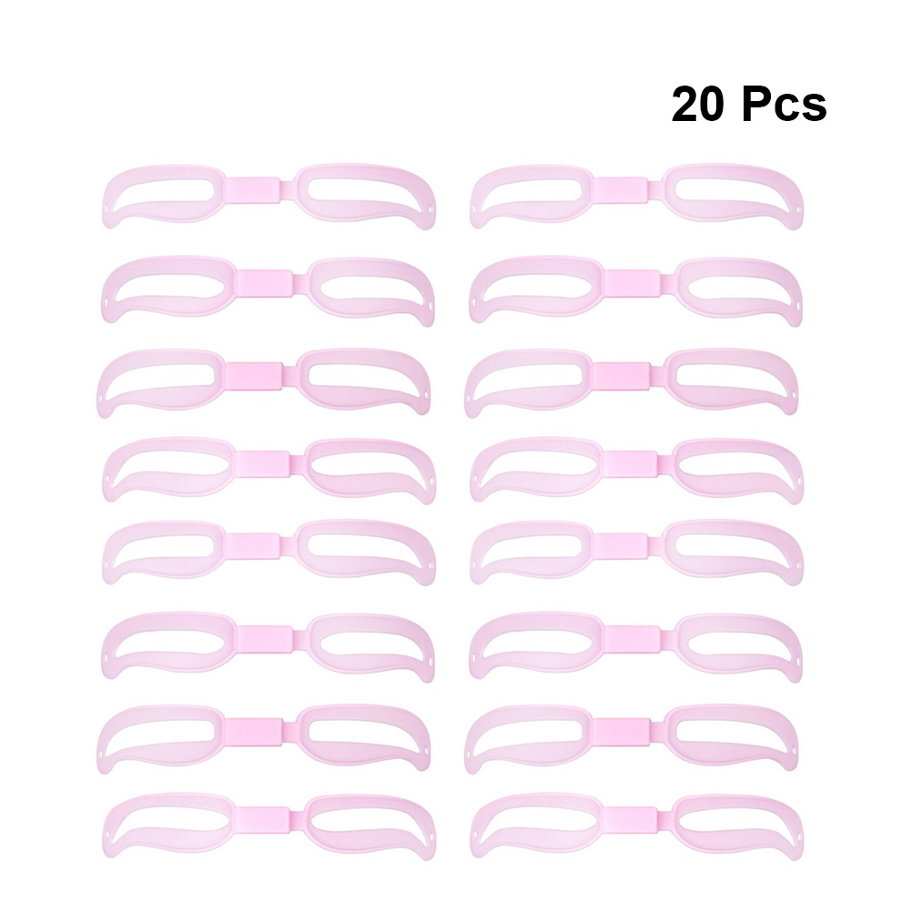 5 Sets/20pcs Lash Kit Eyebrow Assistant Suit Tool Reusable Card Grooming Stencil Pink Miss