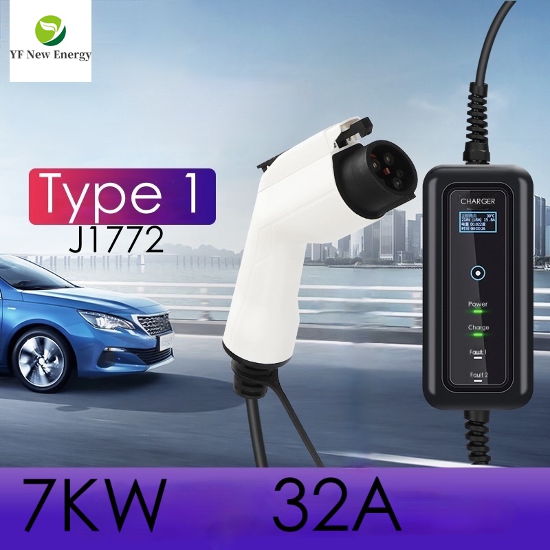 J1772 type1 ev electric car battery charge 7KW 5M/32A with industrial plug for all electric car vehicle in charging station