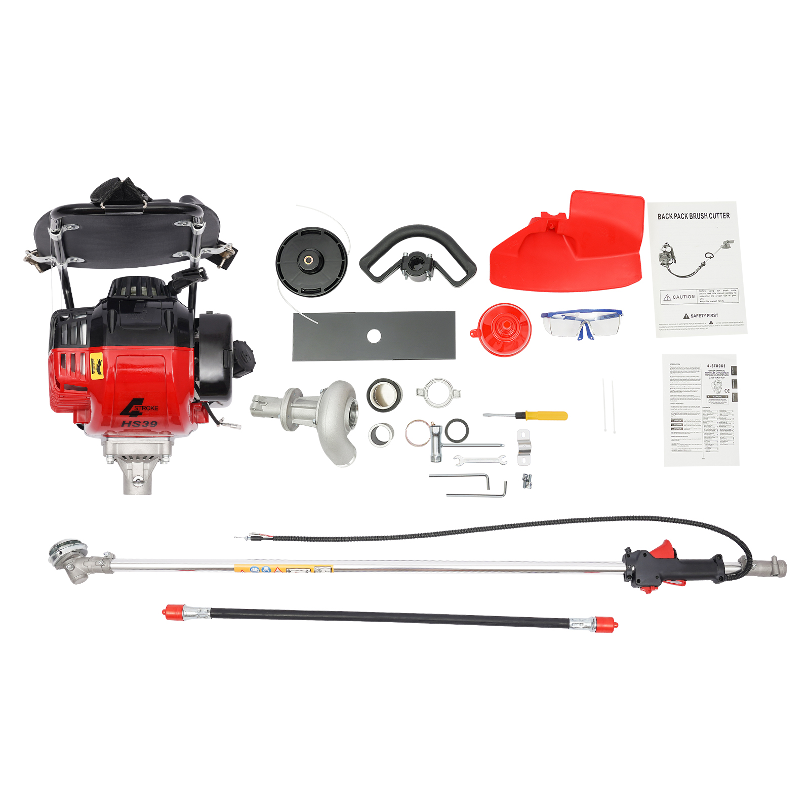 Backpack 4 Stroke Brush Cutter Tiller Grass Hedge Trimmer Lawn Mower Weed Wacker