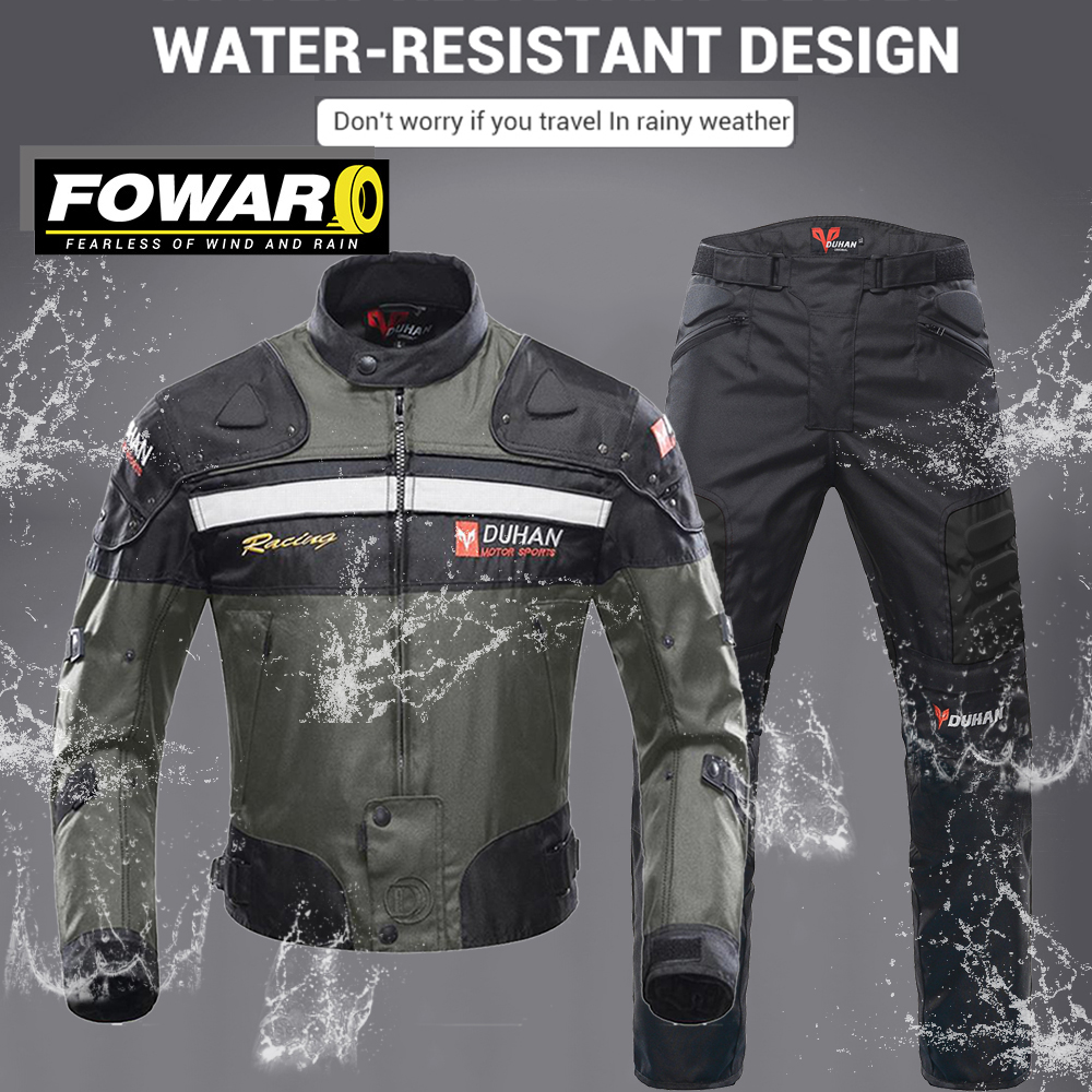 Waterproof Motorcycle Jacket Pants Off-Road Racing Suit Men Windproof Touring Moto Coat Protective Gear Breathable Comfortable