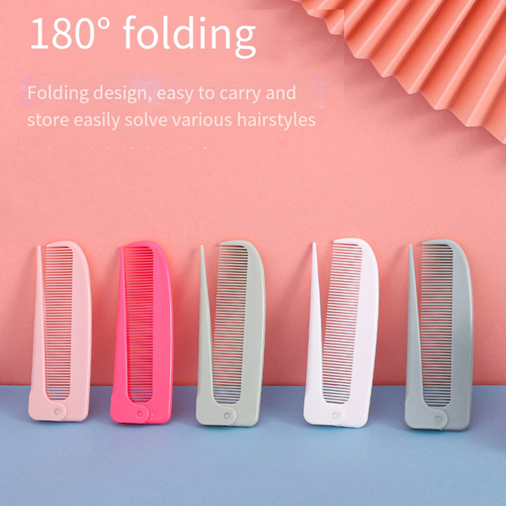 Wholesale Foldable Massage Hair Comb Pointed Tail Comb for Women Hairdressing Styling Tool Anti Static Travel Hair Comb Brush