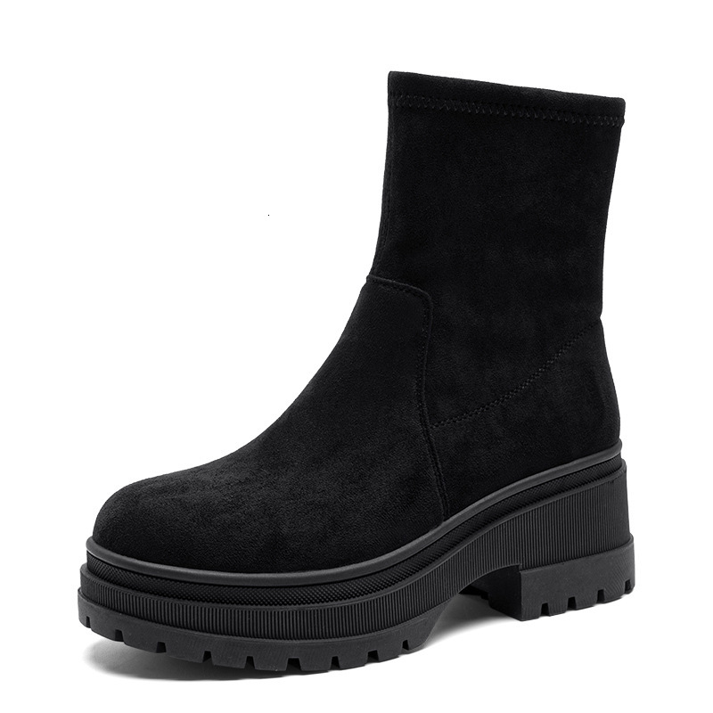 Smoke Pipe 2023 Autumn/Winter New Trend Fashion Casual Versatile Modern Feeling Suede Thick Sole Short Boots ddmythur