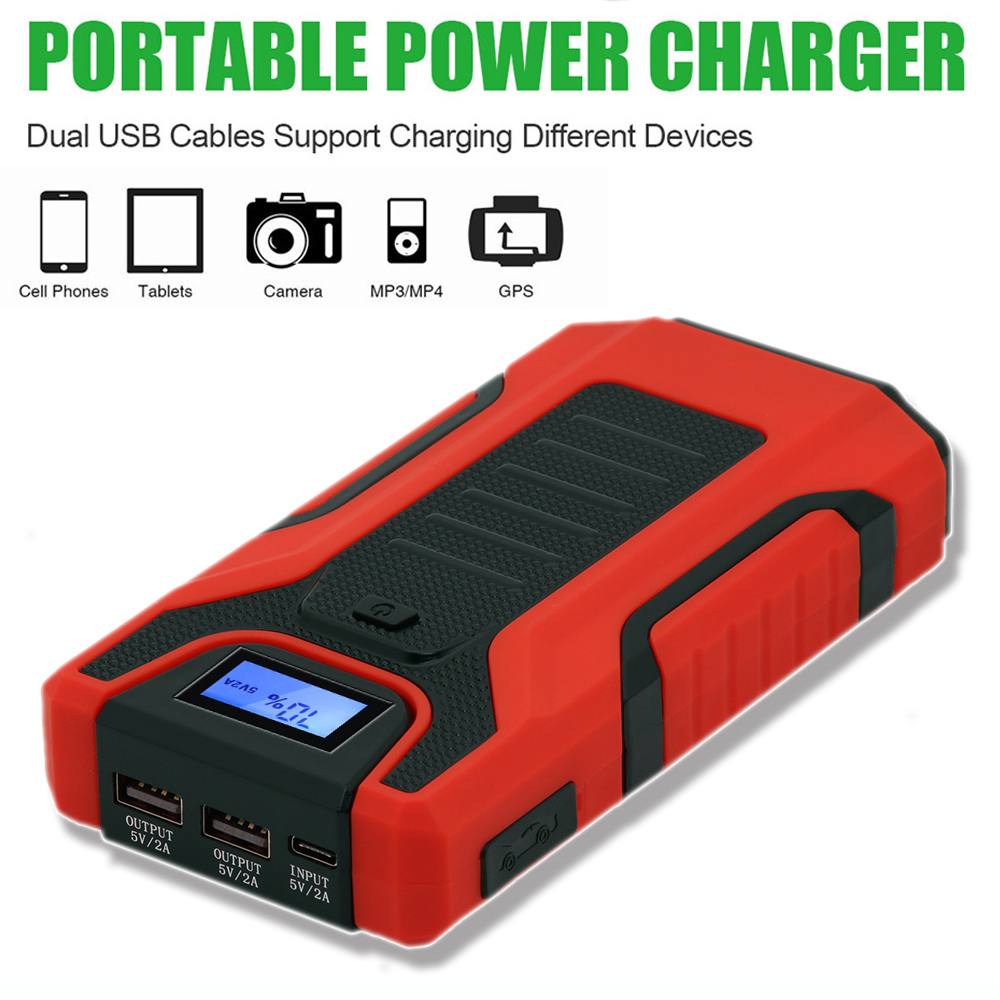 GKFLY Multifunctional 1200A Starting Device 16000mAh 12V Car Jump Starter Power Bank Car Charger For Car Battery Booster Buster