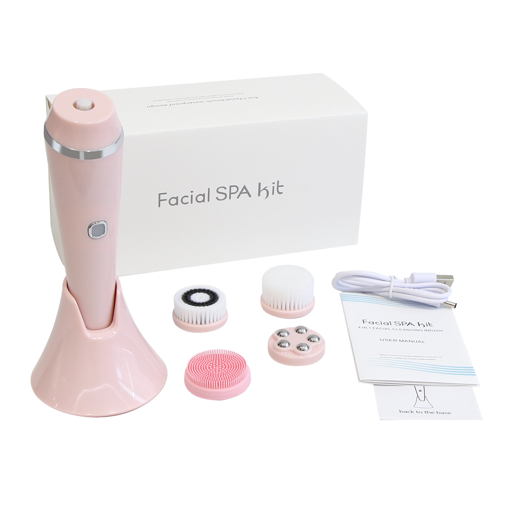 AOKO 4 IN 1 Facial Cleansing Brush Electric Silicone Face Deep Peeling Clean Blackhead Pore Remover Waterproof Scrubber Massage