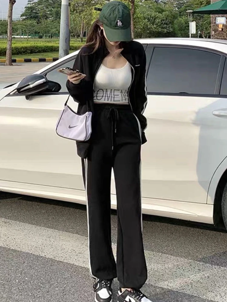 Hoip Jeeky Harajuku 2 Piece Sets Women Casual Joggers Tracksuits Sweatshirt Jacket+Pants Suits Oversized Stand Collar Sweatsuits