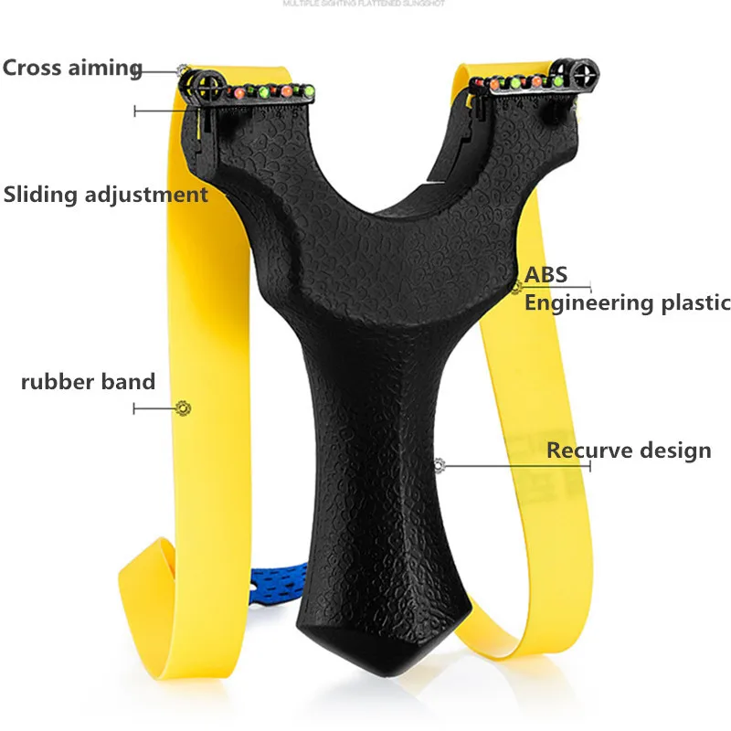 Hunting Slingshot Big Power Dyeing Surface Treatment Using Flat Rubber Band to Accurately Aim The Slingshot for Novices No Wood