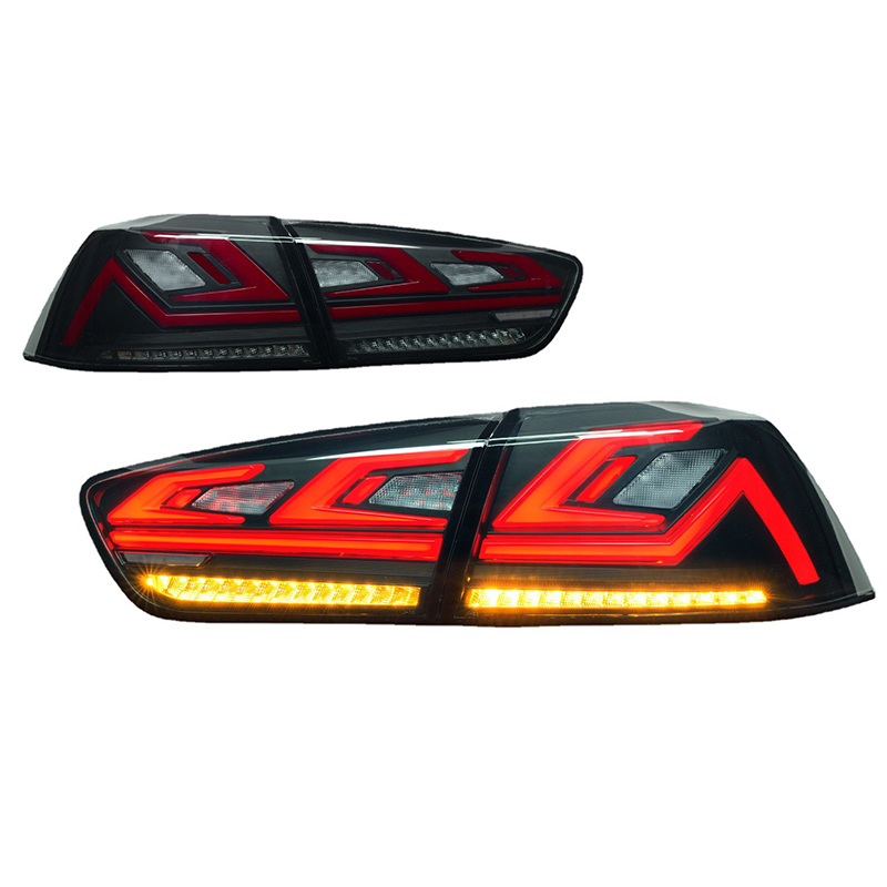 4PCS LED Rear Tail Lamp Taillights For Mitsubishi Lancer & EVO X 2008-2020 with Brake Reverse Sequential Turn Signal Lamps