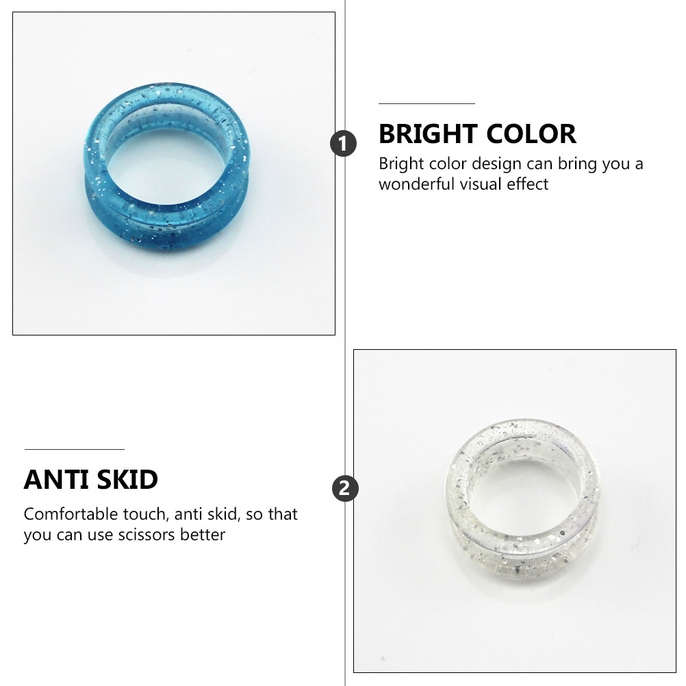 16Pcs Scissors Rings Inserts Hair Shears Grips Shears Finger Rings Silicone Scissors Finger Rings Shear Thumb Inserts