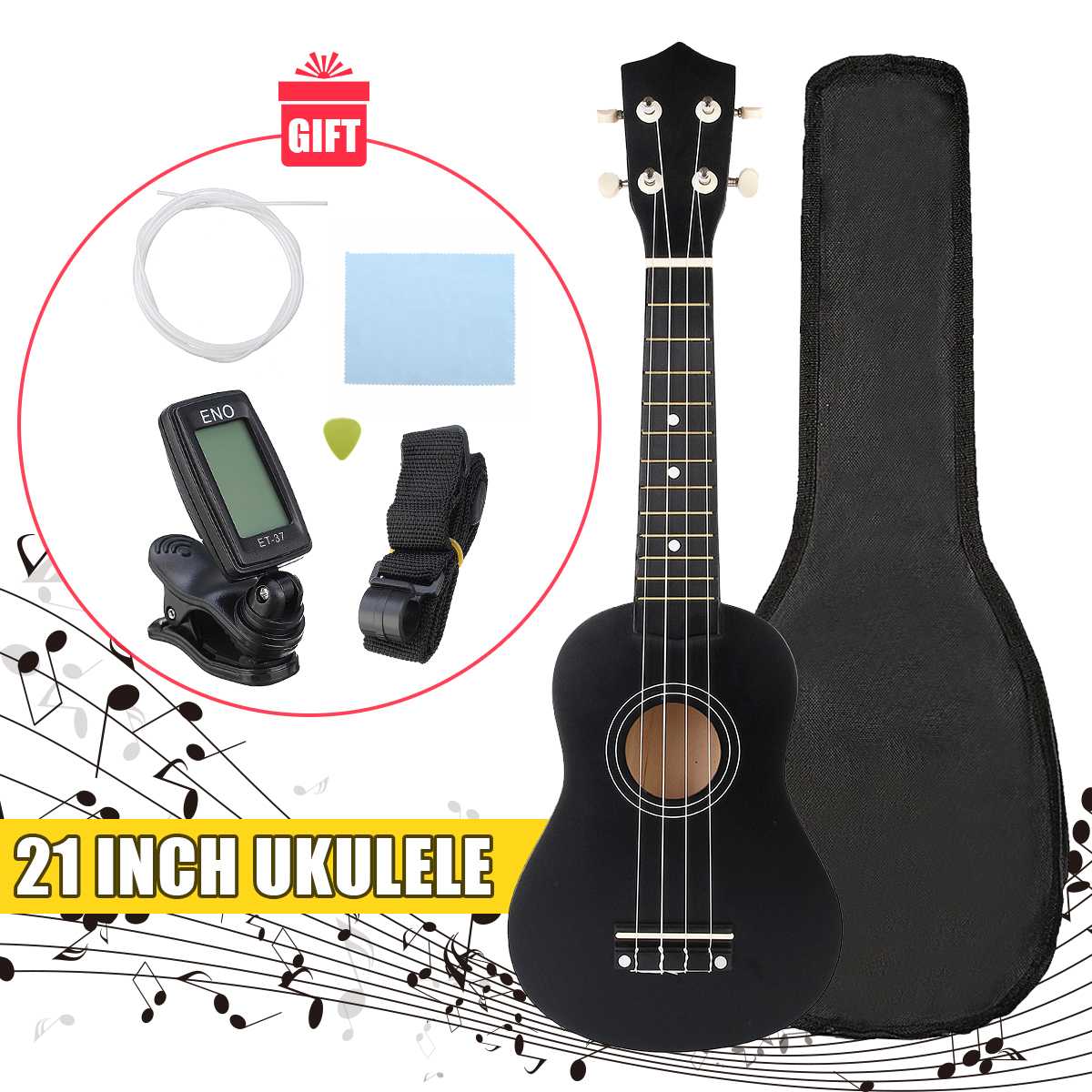 21 inch Soprano 4 Strings Hawaiian Guitar Basswood Guitar Kids Gift Musical Instruments for Music Beginner