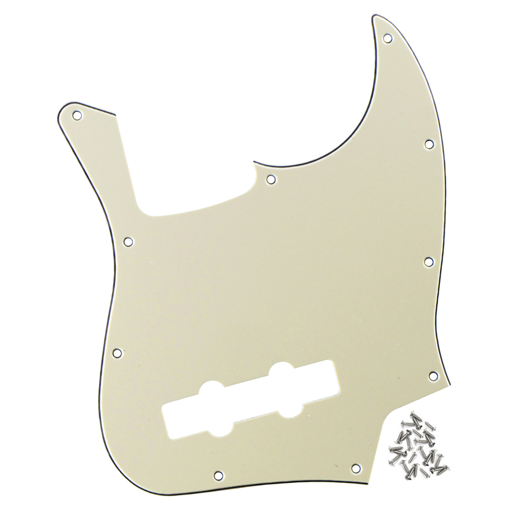 FLEOR 1PC Electric Bass Pickguard JB Pick Guard Scratch Plate with Pickguard Screws for 4 Strings Bass Parts,17 Colors Choose