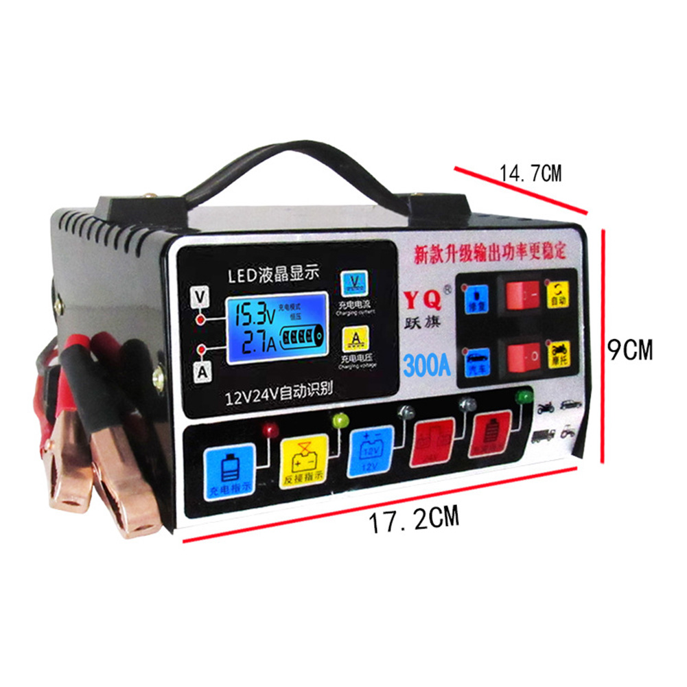 Heavy Duty Smart Vehicle Battery Chargers Automatic Pulse Repair Trickles 12V/24V Auto Charging & Starting Systems Accessories