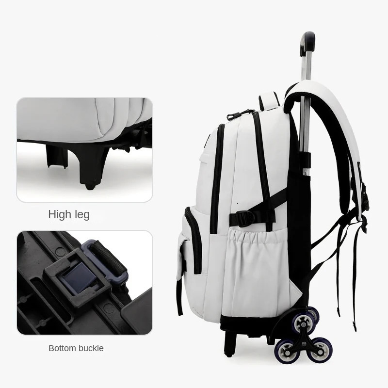School Bag with wheels Rolling Backpack for boy Kids Student Wheeled Backpack Trolley School Bag Travel Trolley backpack Luggage 240621
