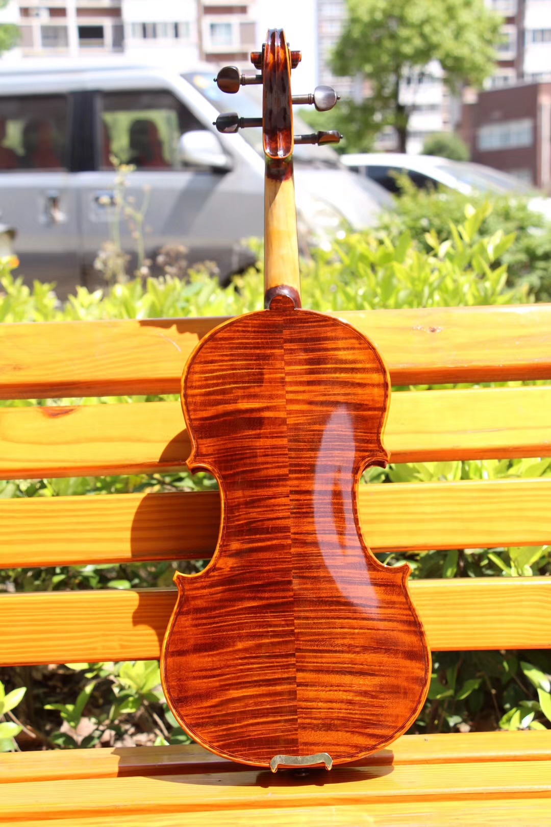 Natural dense flame 100% handmade violin Maple back panel, side panel, spruce panel red violino professional musical instrument