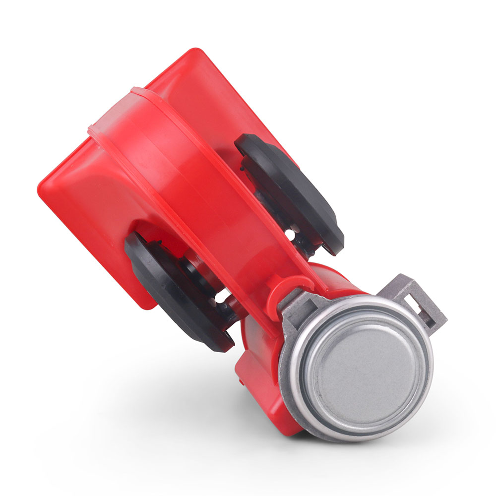 12V 115dB Car Air Horn Red Compact Dual Tone Electric Pump Loud Siren Vehicle for Car Motorcycle Truck Bicycle