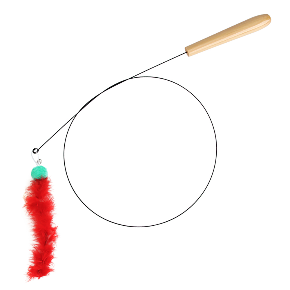 5pcs Feather Ball Accessories For Cat Toy Funny Cat Stick Replace Plush Mouse Teaser Stick Replacement Interactive Pet Toy