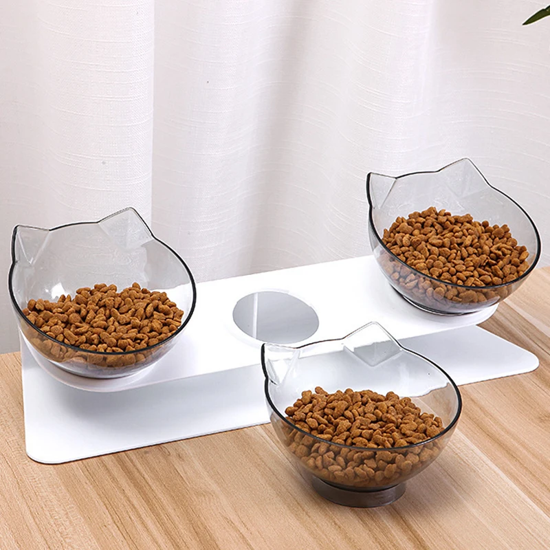 Dogs Dog In Water Cats Food Bowl Supplies 3 Feeder Pet Bowls For 1 Small Triple Stand Non-slip Three With Cat Container Elevated