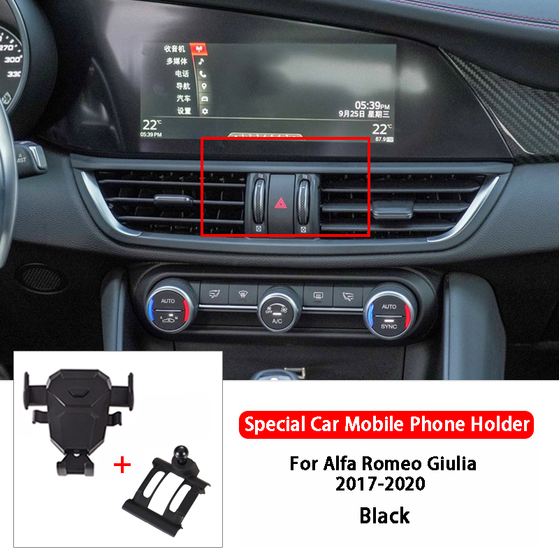 Car Mobile Phone Holder For Alfa Romeo Stelvio Giulia 2017-2020 Car Styling Dashboard Air Vent Mount Bracket Cell Phone Holder