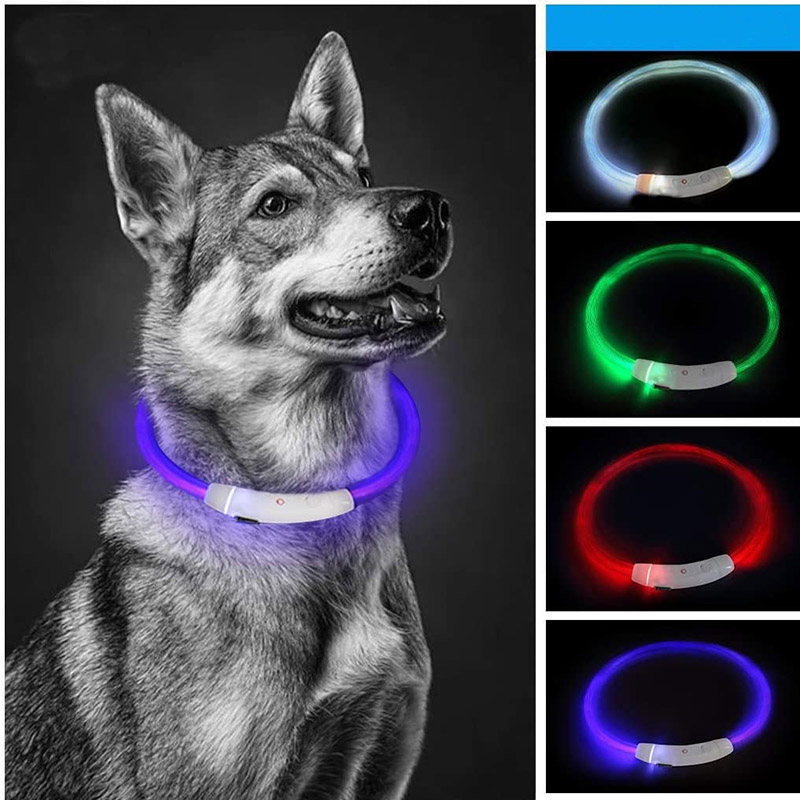 Led Dog Collar Luminous Usb Cat Dog Collar Adjustable Led Light Glowing Loss Prevention LED Collar For Dogs Pet Dog Accessories