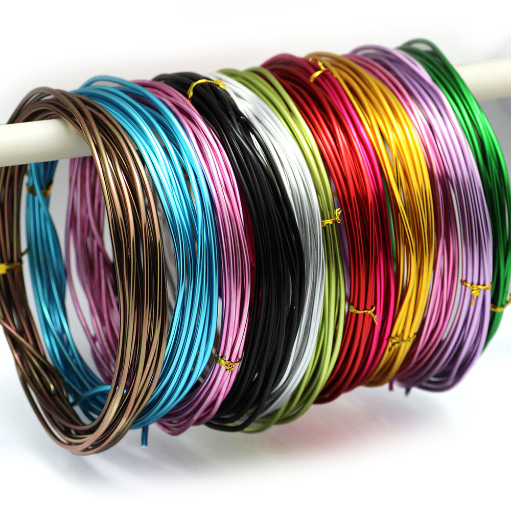 3~5meter/lot Gauge Anodized Artistic Round Aluminum Craft Wire 1/1.5/2/2.5mm Bright Gold Silver Colored Jewelry Soft Metal Wire