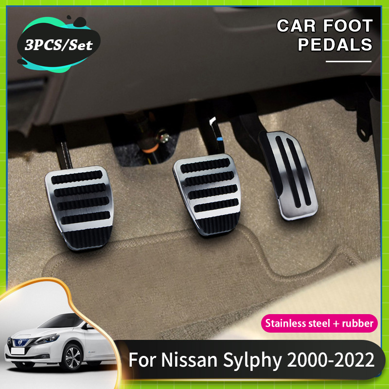 Car Foot Pedal Pads For Nissan Bluebird Sylphy Almera Pulsar Sentra G10 G11 B17 B18 Car Brake Clutch Pedal Set Metal Pads Covers