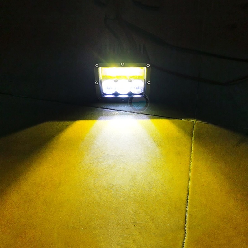 1PC/2PCS4inch 60w LED Work Light 12v 24v for Off Road Truck Bus Boat Fog Light Car Light Assembly Led light bar White yellow.