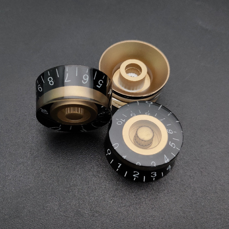 2/4pcs LP Electric Guitar Volume Tone Knob Top Hat Straight Guitar Speed Control Knob Plastic Guitar Accessories Gold Black