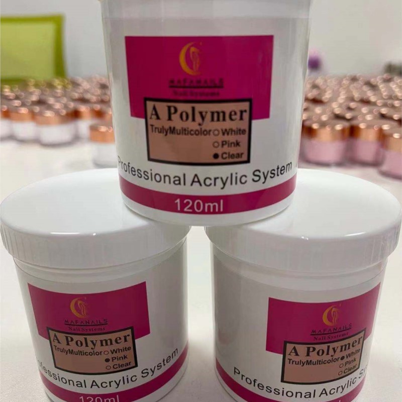 1Pot 120ml Nail Acrylic Powder 4Oz White/Pink/Clear EMA Polymer Crystal Dust for Manicure Builder/Dipping/Carving Nail Extension