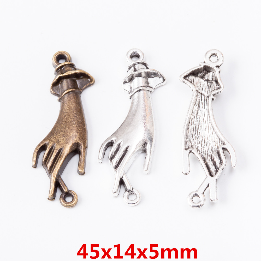 10pcs Charms Hand connector Pendant Bright Zinc Alloy Fit Bracelet Necklace DIY Metal Jewelry Findings 6483