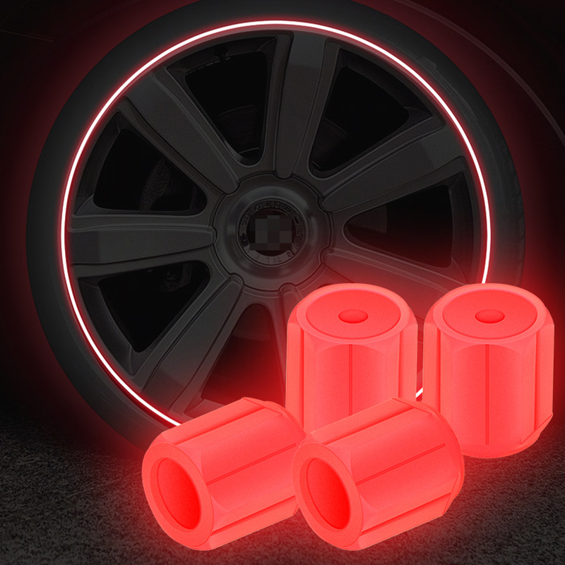 New Luminous Tire Valve Caps 4-24Pcs Car Wheel Hub Glowing Dust-proof Decorative Tyre Rim Stem Covers Auto Exterior Accesorios