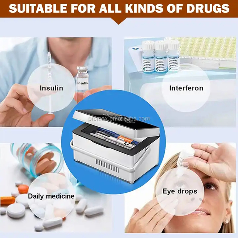 Insulin Cooling Box Travel Car Home Insulin Storage Refrigerator Touch Screen LED Drug Refrigerator Used to Store Vaccine Insuli