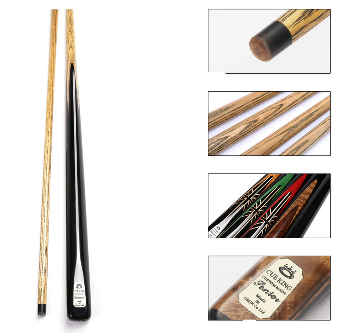 OMIN 57" 3/4 Evolutionist Snooker Billiard Pool Cue Stick 9.5mm/11.5mm + Extender+ Case Holder