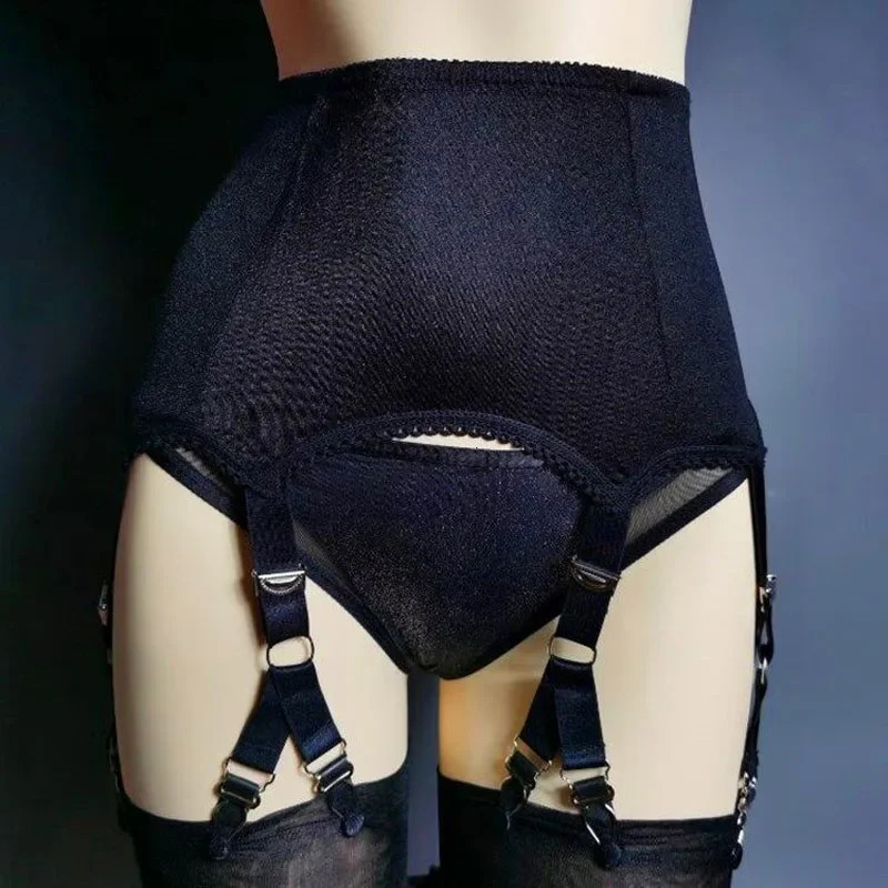 Vintage Suspender Belt Women Garter Belt for Stockings Retro High Waist Suspender 6 Straps 12 Claws Lingerie 240627