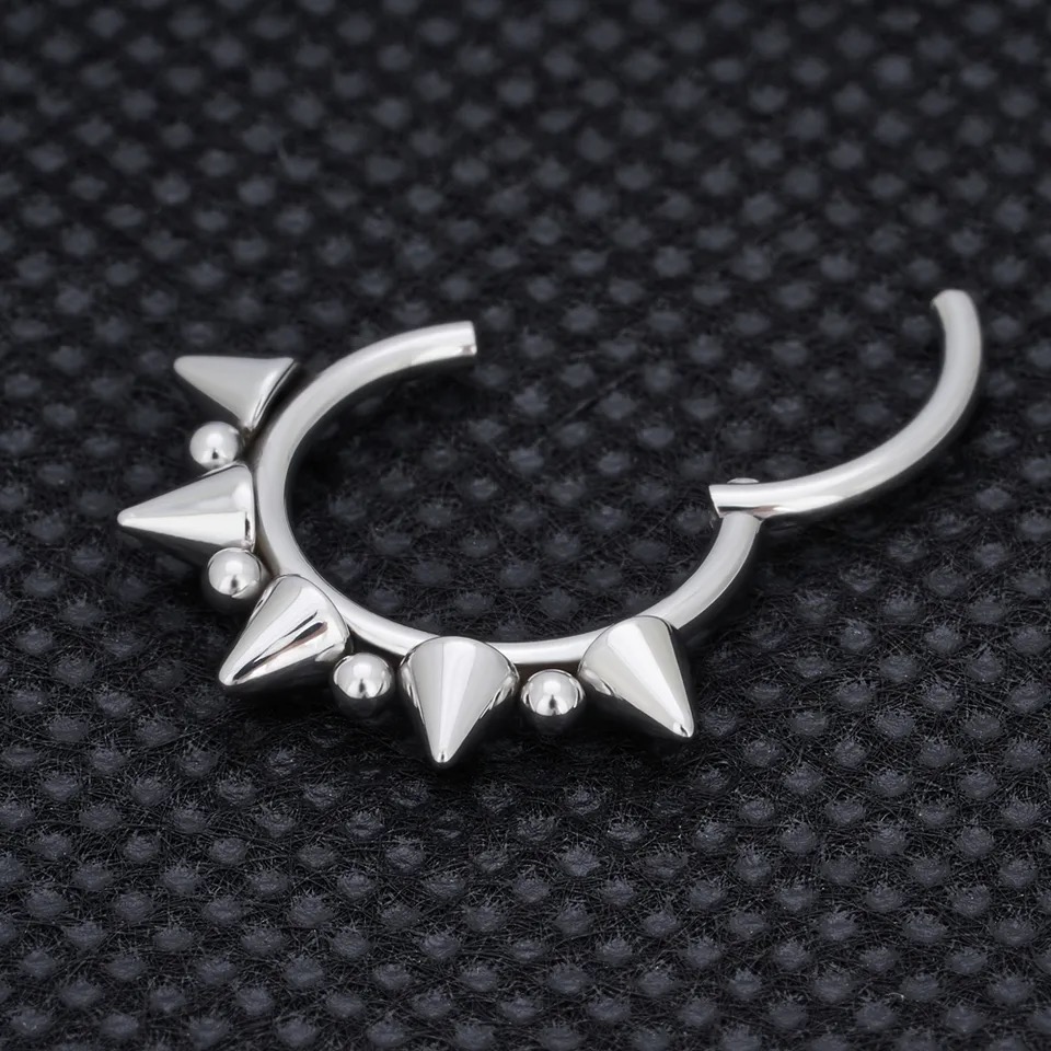 Implant Grade 100% G23 ASTM F136 Titanium Alloy Hoop Nose Rings Clicker Helix Septum Piercing Earrings Body Jewelry