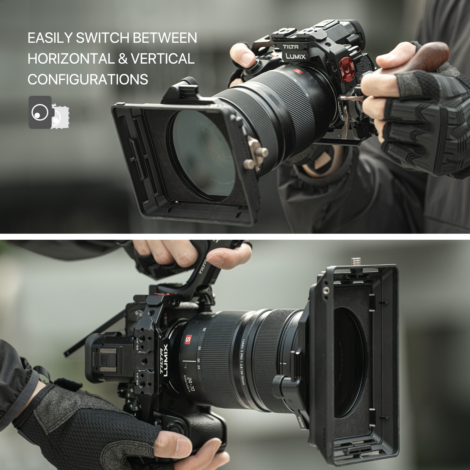 TILTA TA-T50-A-B Dslr Camera Cage for Panasonic S5 II/IIX Half Camera Basic Kit Half cage Baseplate