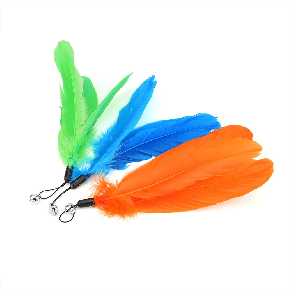 5pcs Feather Ball Accessories For Cat Toy Funny Cat Stick Replace Plush Mouse Teaser Stick Replacement Interactive Pet Toy