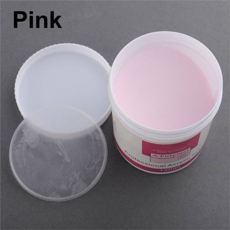 1Pot 120ml Nail Acrylic Powder 4Oz White/Pink/Clear EMA Polymer Crystal Dust for Manicure Builder/Dipping/Carving Nail Extension