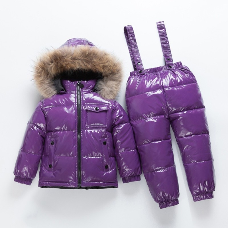 -30 Degrees Waterproof Winter Ski Jumpsuit Children Clothing sets Boys baby girl clothes Kids Snow Wear down Jackets coats pants