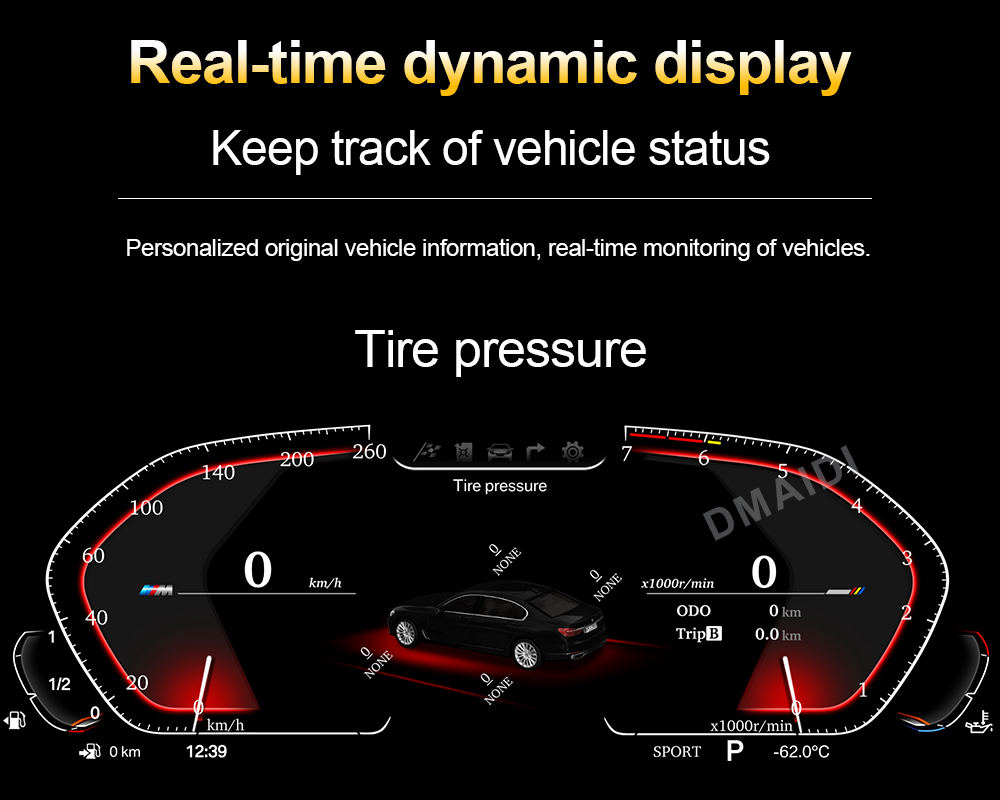 12.5Inch Car Digital Cluster Instrument LCD Speedmeters Dashboard For BMW 5 Series F10 F11 F12 F18 F07 F13 F01 F02 F03 F04