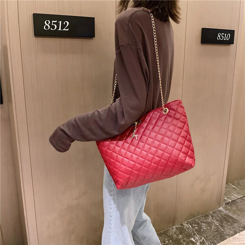 PU Leather Fashion Women Shoulder Bags Casual Large Capacity Chain Top-handle Bags Female Solid Color Crossbody Bags Handbags